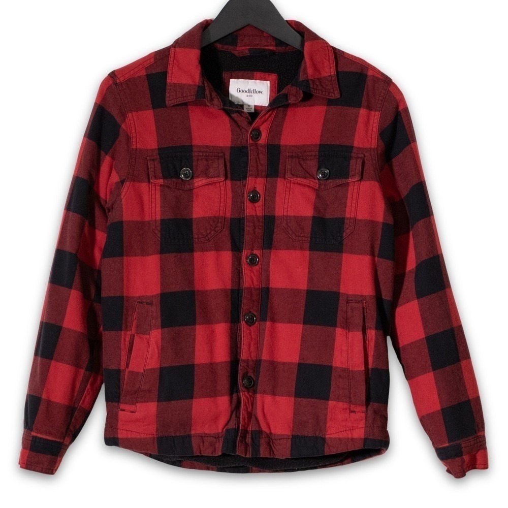 Goodfellow‎ & Co Flannel Shacket Mens S Buffalo Plaid Jacket Winter Outdoor